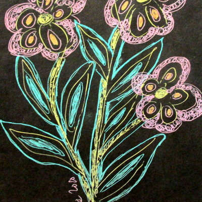 GEL PENS ON BLACK CARD